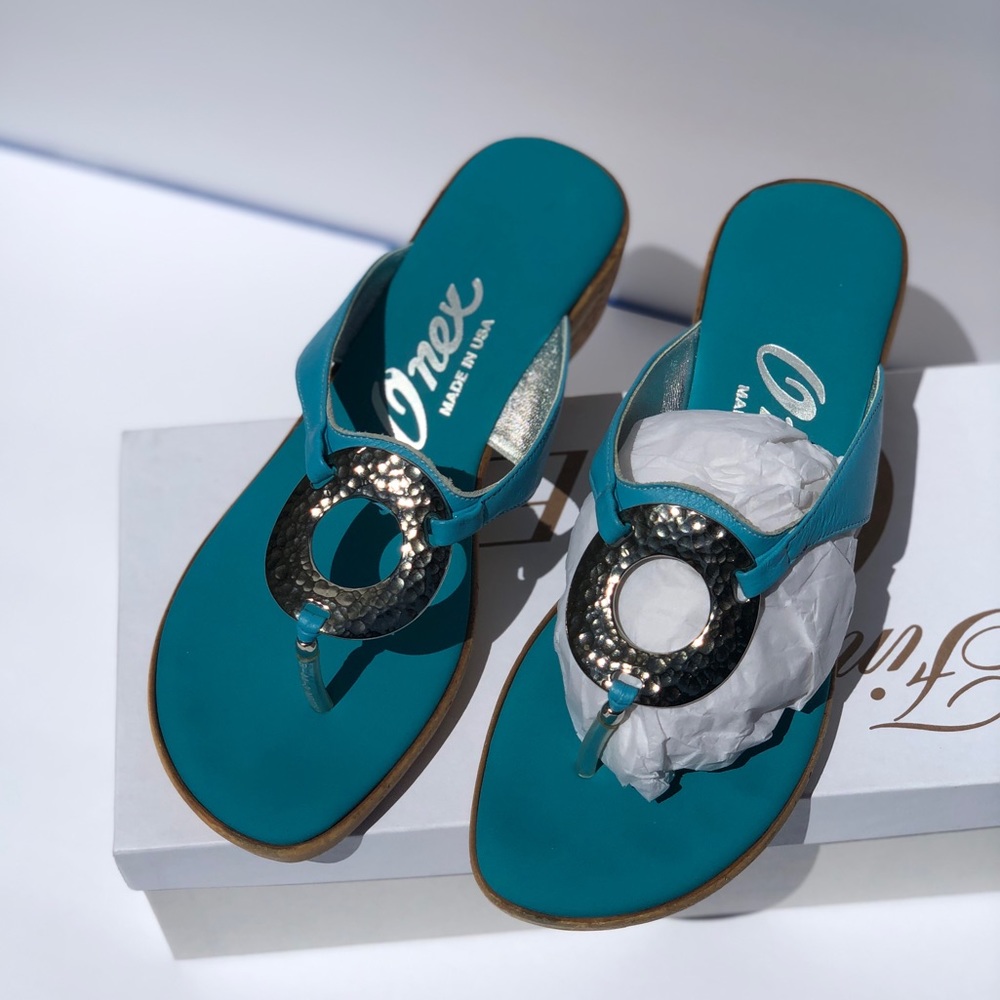 Finest by Onex Sky Turquoise Leather Sandal